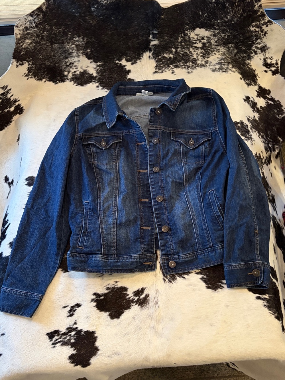 Classic Dark Blue Denim Jacket Western wear. Great for ranch wear.
